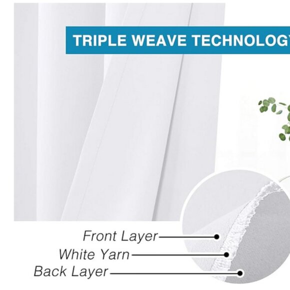 Flamingo P Pure White Curtains 84" x 52" Four Panels - Picture 4 of 10